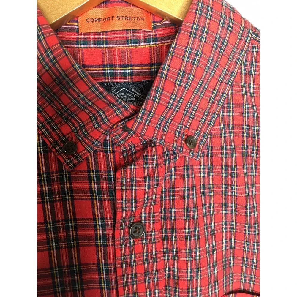 NWT St Johns Bay Shirt Men's S Long Sleeve Plaid Gorpcore 90's Grunge Indie - Picture 4 of 13